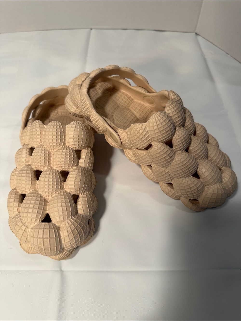 Kids Bubble-Textured Slip-On Clogs in Beige